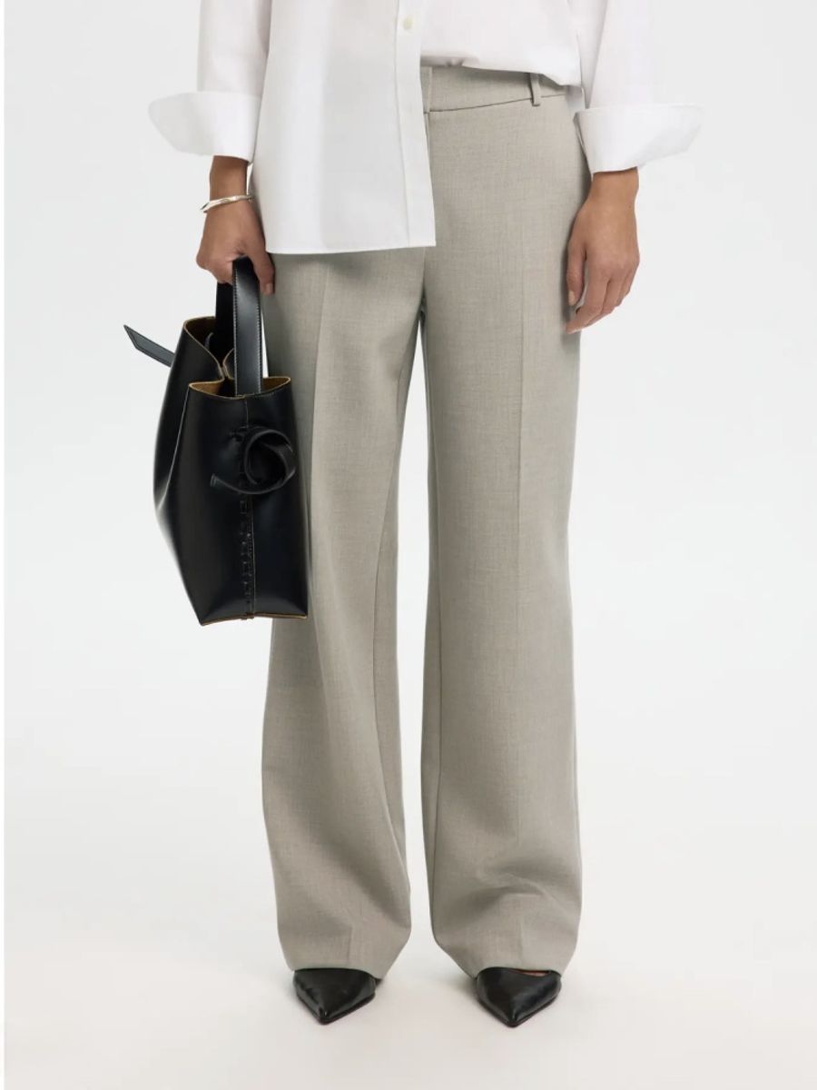 Selected Femme Rita Wide Pant Melange Island Fossil