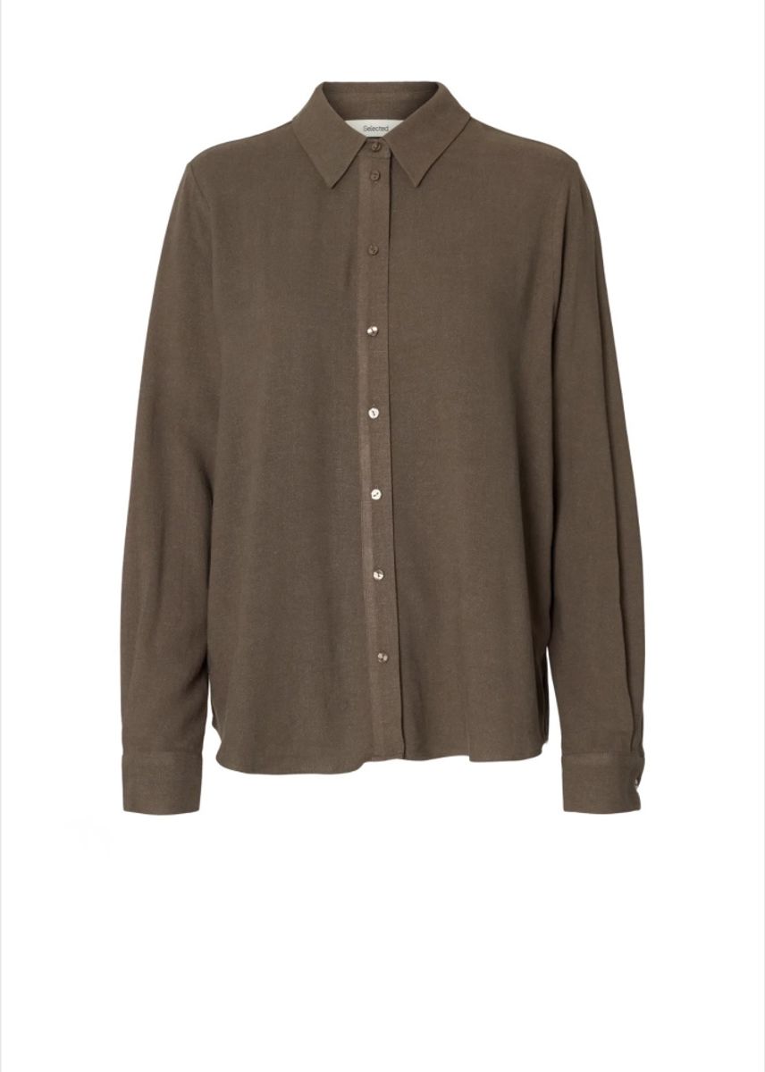 Selected Femme Viva Sun Shirt Chocolate Chip