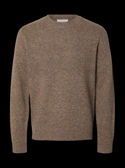 Hovedbilde Selected Men Neil Knit Crew Neck Chocolate Chip