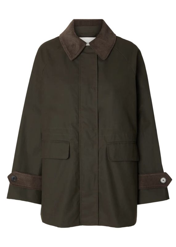 Selected Femme Wilma Waxed Jacket Grape Leaf