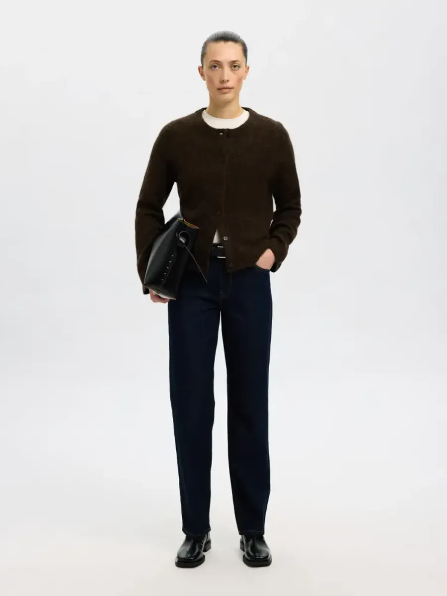 Selected Femme Lulu New Knit Cardigan Delicioso Melange