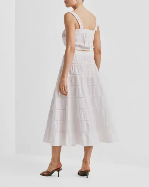Hovedbilde by TiMo Poplin Decorated Skirt White