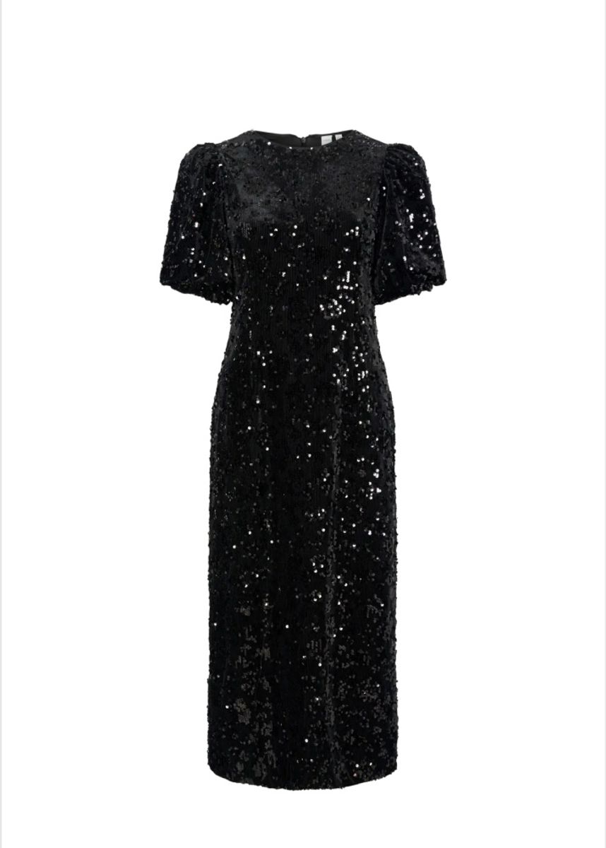 YAS Sofie Sequin 2/4 Kjole Black