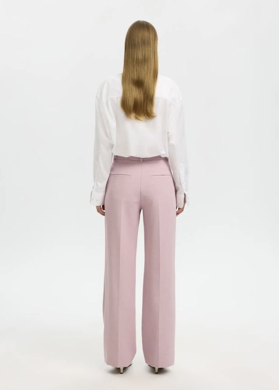 Selected Femme Rita Wide Pant Bleached Mauve  Melange