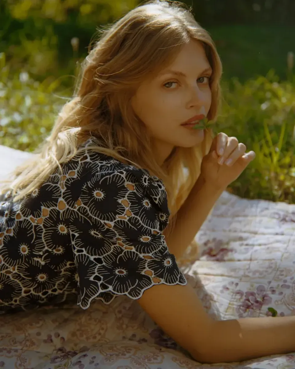 byTiMo Broderie Anglaise Maxi Dress Marine