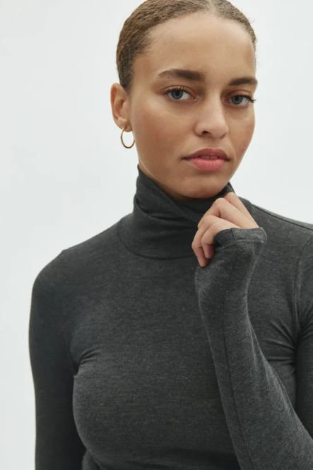 Hovedbilde MbyM Ina Basic Blouse Dark Grey Melange