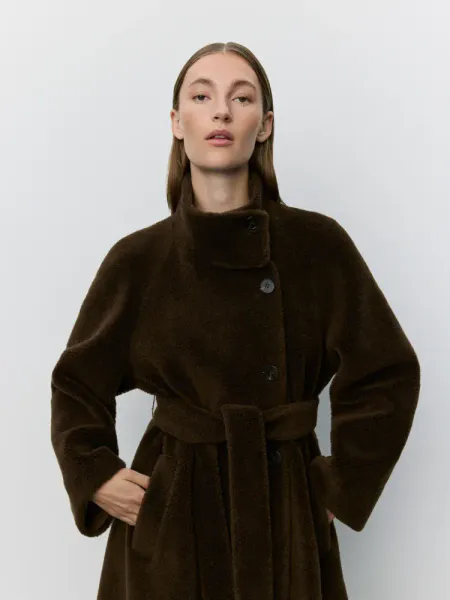 Hovedbilde Sofie Schnoor Margit Wool Fur Coat Dark Brown