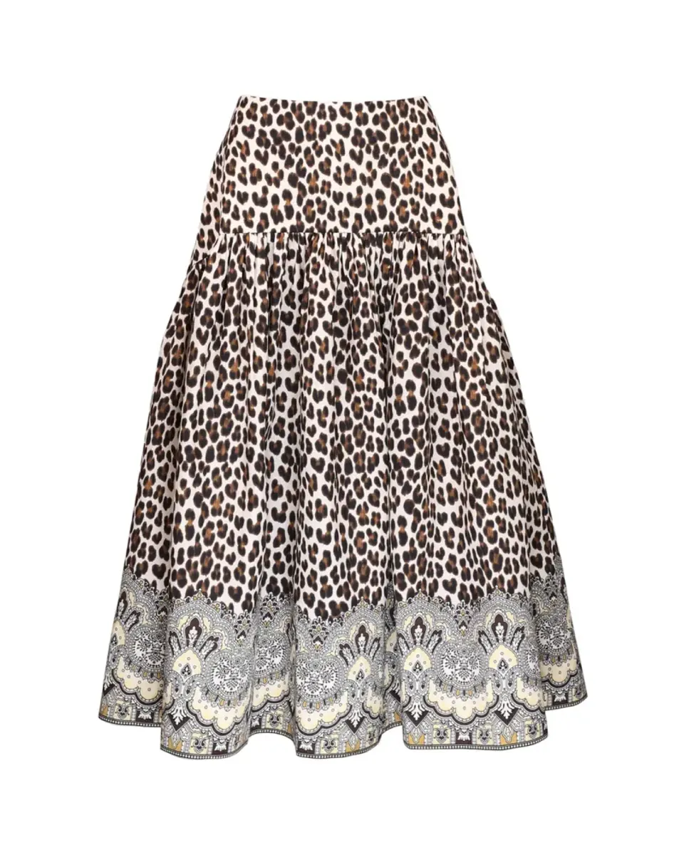 byTiMo  Taffeta Midi Skirt Wild Paisley
