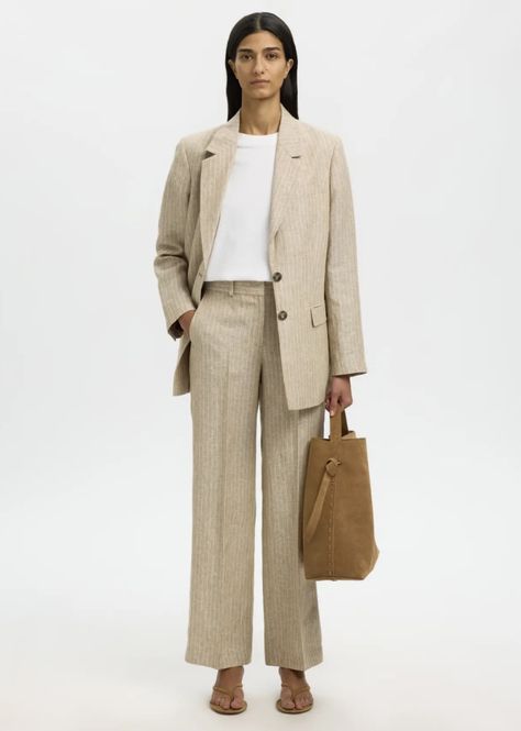 Hovedbilde Selected Femme  Wide Ida Linen Pant Weathered Teak ...