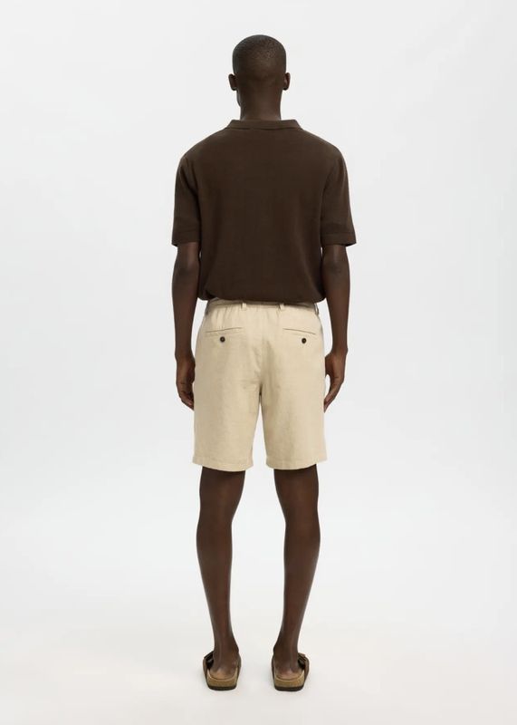Selected Homme Shorts Brody Linen Incense Oatmeal