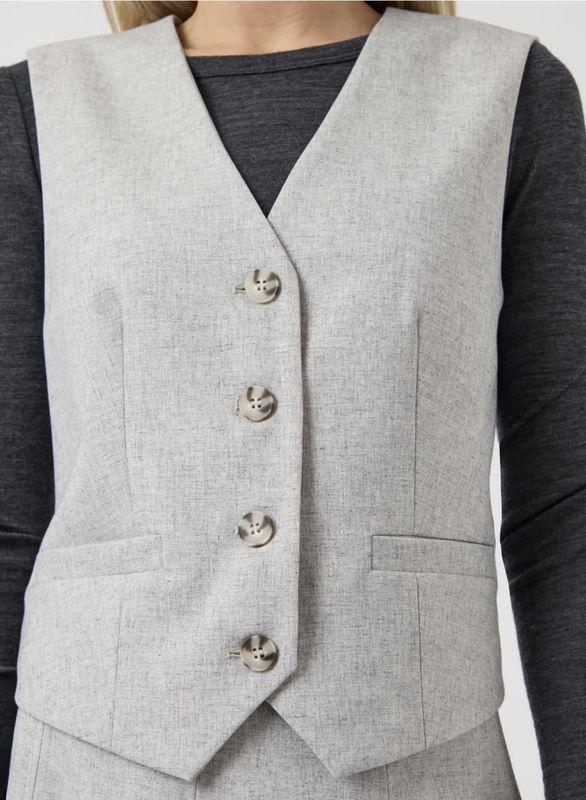 YAS Classic Vest Light Grey Melange