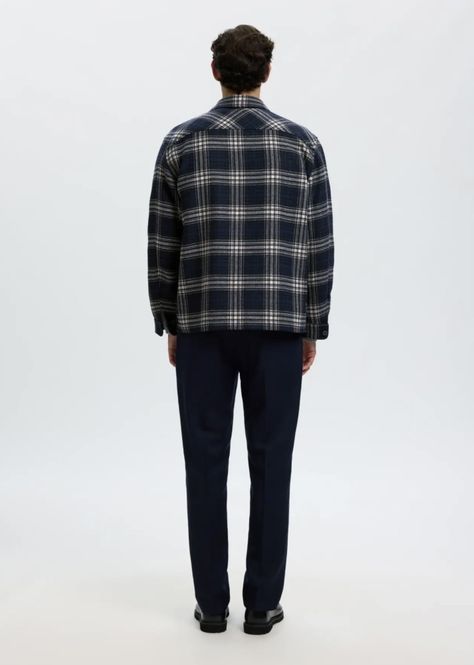 Hovedbilde Selected Man  Pablo Wool Blend Overshirt Sky Captain/ Egret ...