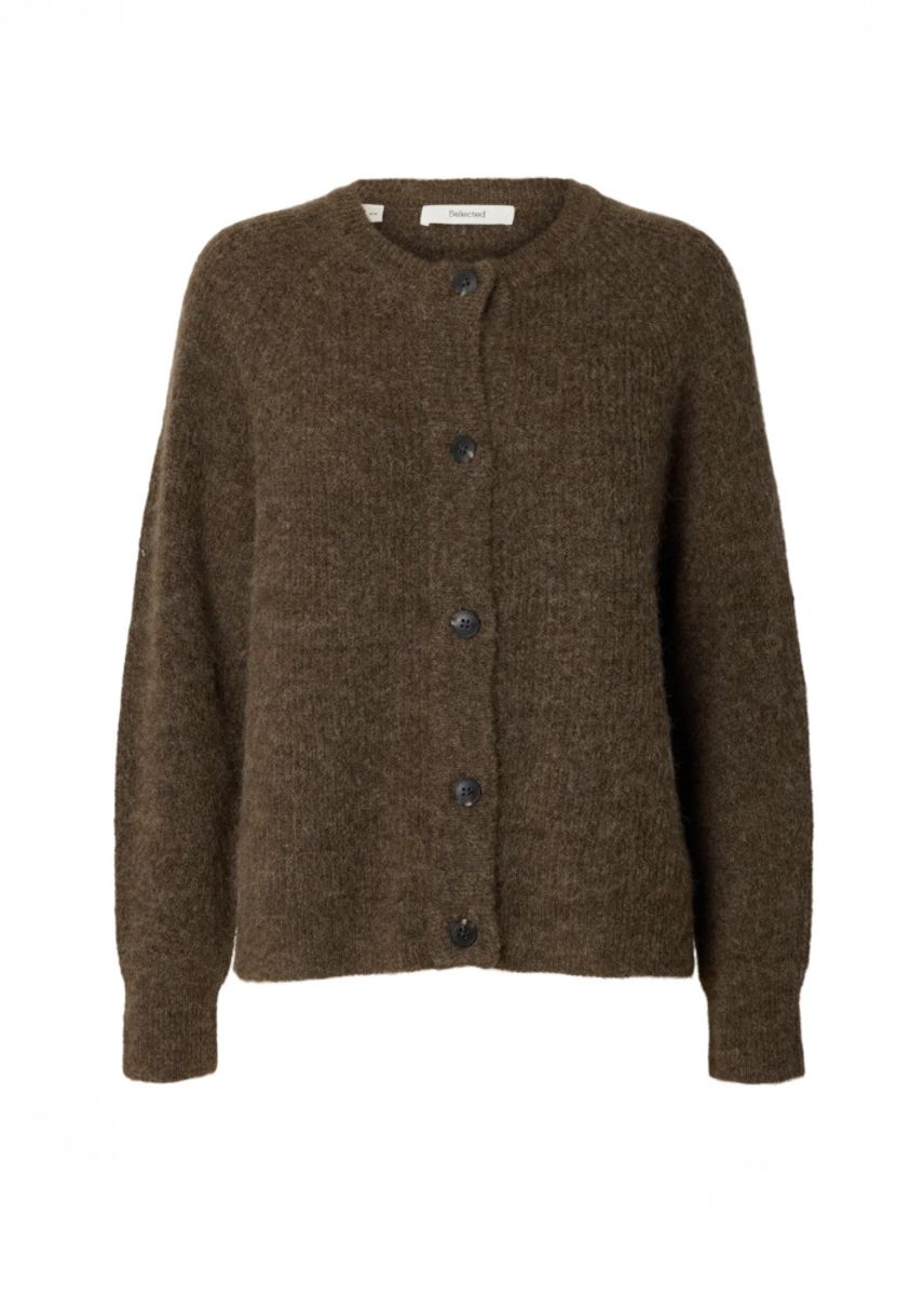 Selected Femme Lulu Knit Cardigan Dachshund Melange