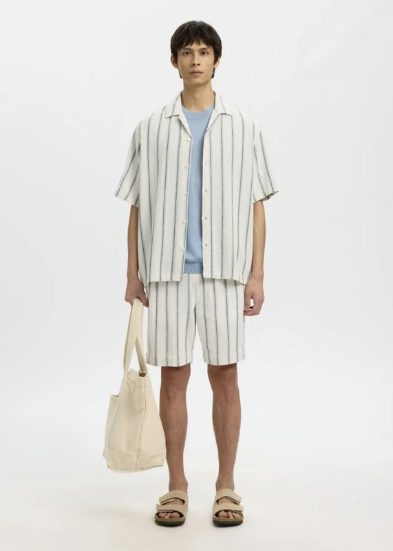 Selected Homme RegCal Shirt Resort Egret/Skyway