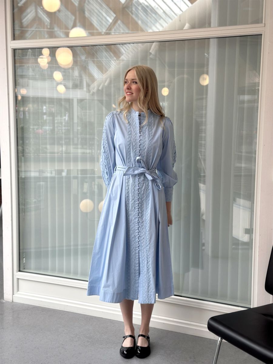 YAS Yamina Long Shirt Dress Clear Blue