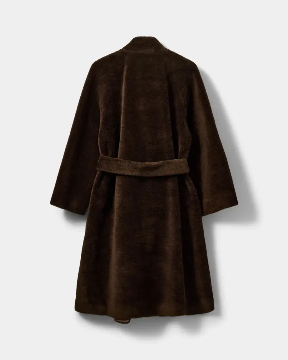 Sofie Schnoor Margit Wool Fur Coat Dark Brown