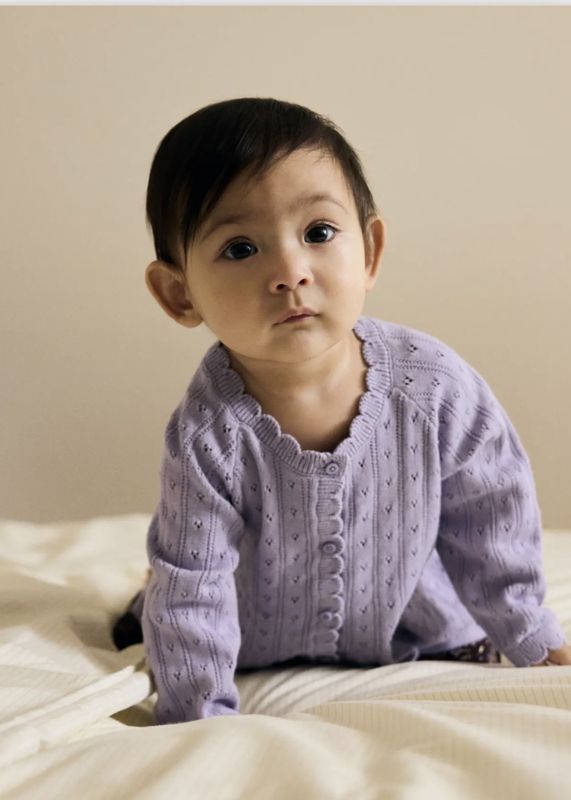 Name It Oxenia Knit Cardigan Heirlom Lilac 100% økologisk bomull