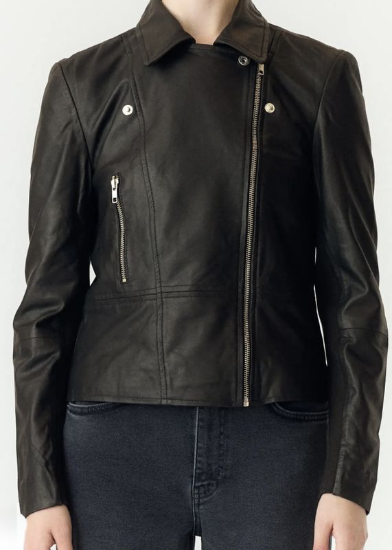 YAS SOPHIE LEATHER JACKET BLACK