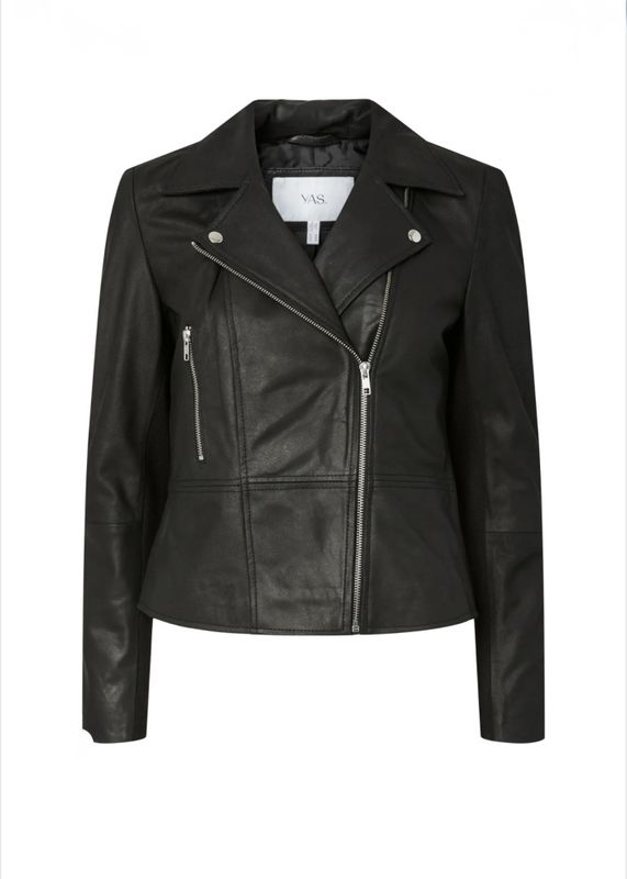 YAS SOPHIE LEATHER JACKET BLACK
