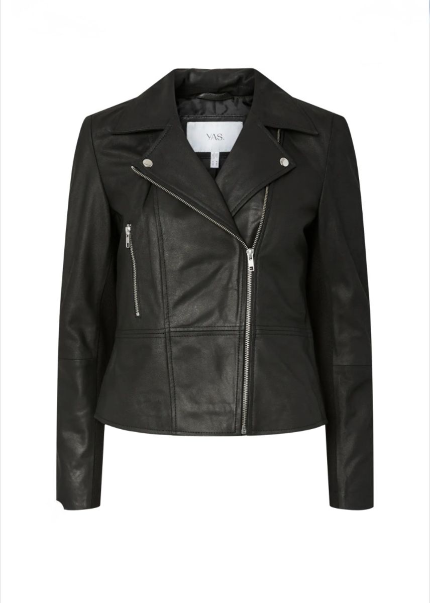 YAS SOPHIE LEATHER JACKET BLACK