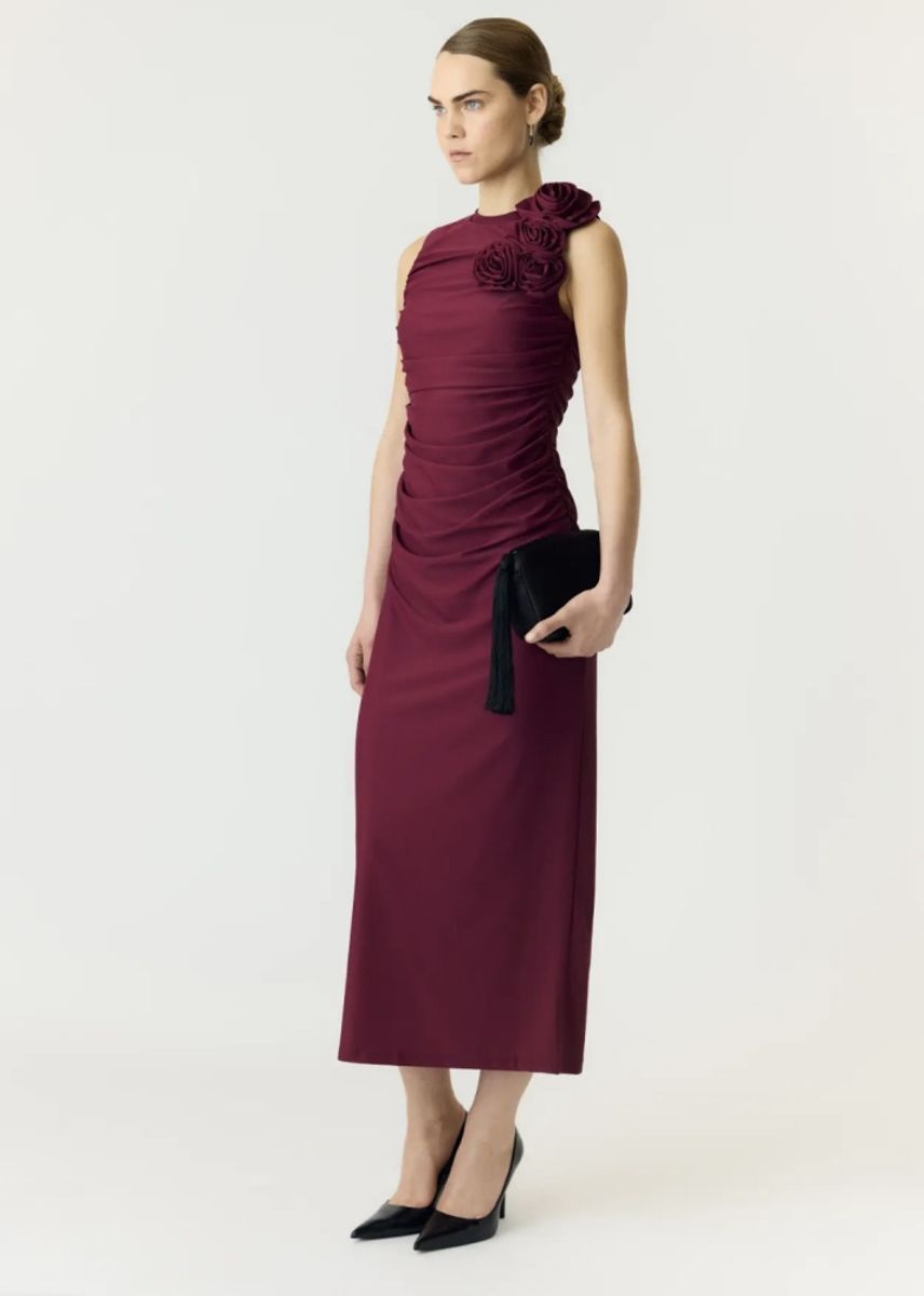 YAS Dona Long Dress Rhododenron