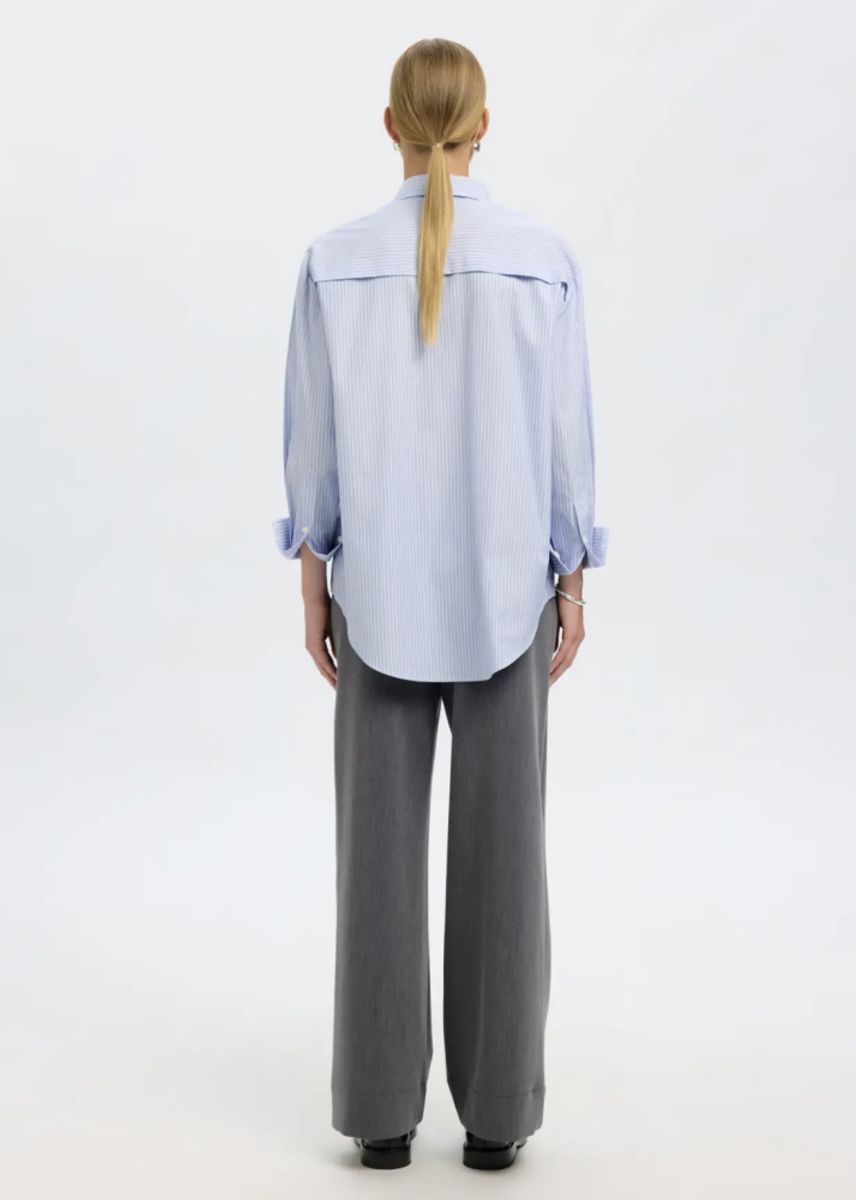 Selected Femme Allison Overshir Shirt Cashmere Blue Stripes