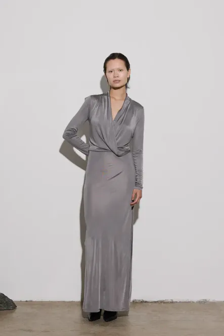 Hovedbilde Envelope Opening dress - Viscose & Silk - Grey