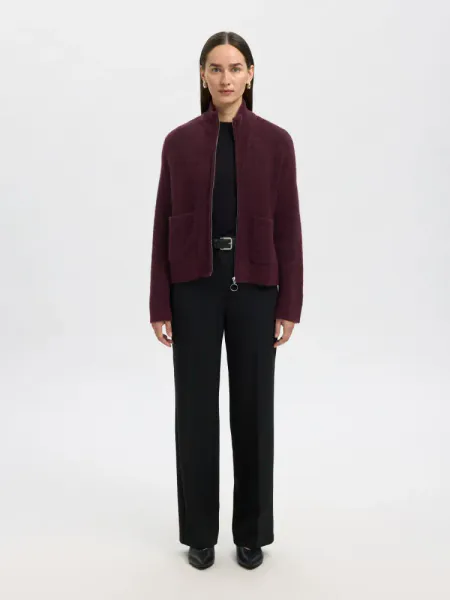 Hovedbilde Selected Femme SIA RAS ZIPPER CARDIGAN FIG MELANGE