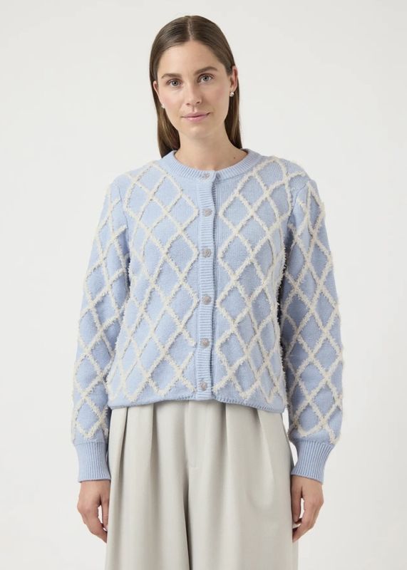 YAS Zigly Knit Cardigan Skyway Birch